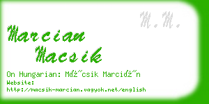 marcian macsik business card